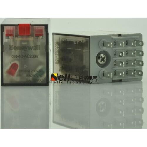 [SA]Original Honeywell Honeywell relay GR-4C-AC220V DC24V 14 feet 4CO 5A with light--10pcs/lot