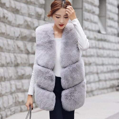 Savabien Warm Long Coat Women Plus Size Faux Fur Vest Luxury High quality Fashion Women Fake Fur Jacket Female Coats Outerwear