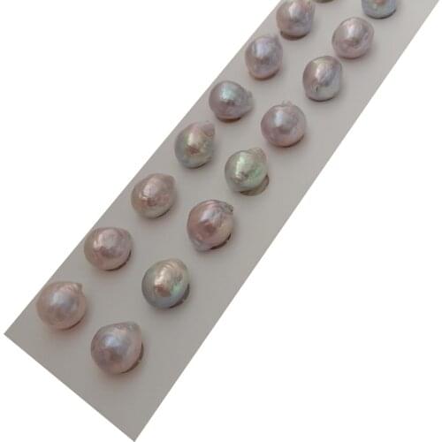 Earring IN paired 2 pcs DIY pearl beads,white KASUMI baroque pearl,100% nature freshwater pearl,HALF drilled hole