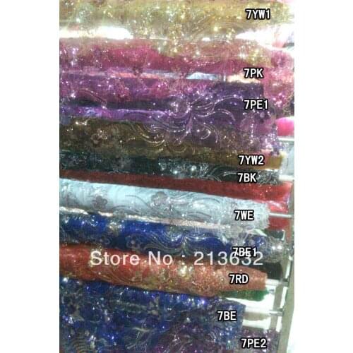 Curtains wedding blouse wedding decoration hot white purple golden polyester tulle roll embroidery lace fabric hand cut France