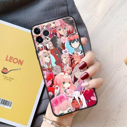 Darling in the franxx zero two manga silicone Phone Case FOR iPhone Se 6 6s 7 8 Plus X Xr Xs 11 12 Mini Pro Max Glass Cover