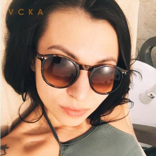VCKA Classic Round Sunglasses Rice nails Mens Women 2021 Polarized Sun glasses Men Oculos De Sol Gafas UV400 Retro Eyewear