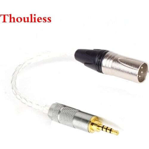 Thouliess DIY 2.5mm TRRS Balanced Male to 4pin XLR Balanced Male Audio Adapter Cable Single Crystal Silver 2.5 to 4pin XLR Cable
