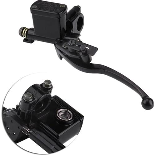 Universal 7/8" 22mm Front Left Motorcycle Black Aluminum Alloy Cable Hydraulic Brake Pump Master Cylinder Disc Brake Lever