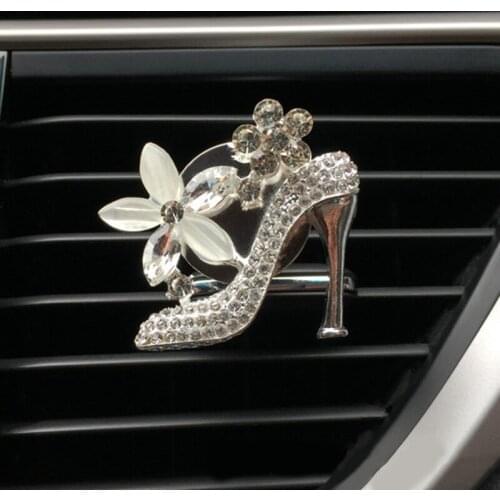 Air Vent Clip Charms w/Air Freshener Creactive Shape Rhinestone Bling Car Accessories Crystal Car Interior Decoration