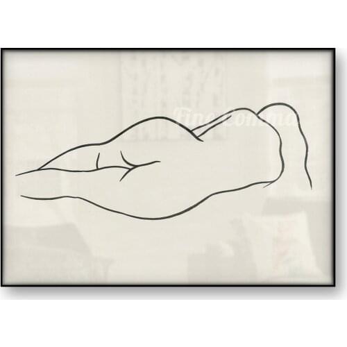 Woman Back Art Vintage Poster Illustration Black and White Drawing Female Body Sketch Canvas Painting Print Wall Art Wall Decor