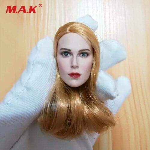 1/6 Scale Beauty European Female Head Sculpt with Blonde Hair Head Model Toy For 12" Woman Pale Body Collection Doll Toys Gift