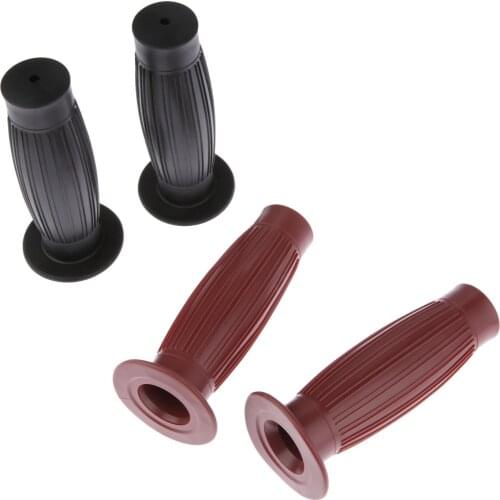 1 Pair Vintage Black Brown Universal Motorcycle 7/8"&1" Standard Handlebar Non-slip Rubber Hand Grips for Bobber Chopper Racer