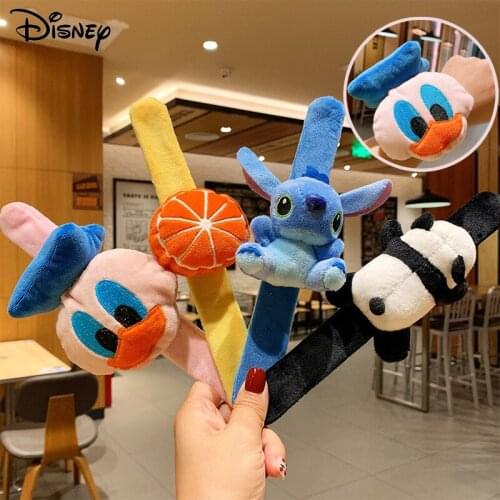 Disney 1 Pcs Cute Cartoon Stitch Donald Duck Children Bracelet Plush Doll Kids Wristband Toy Party Favor Baby Kawaii Small Gifts