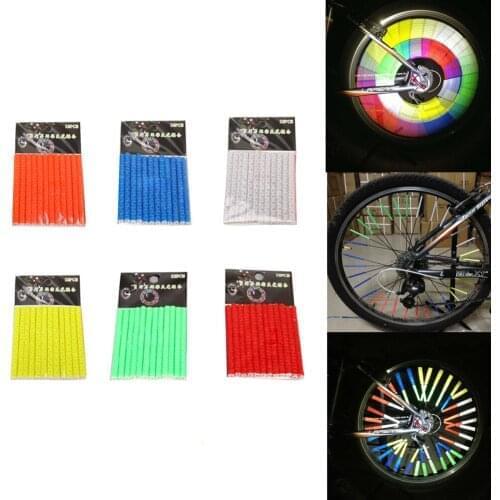 12Pcs Bicycle reflective spokes Waterproof Night Riding Wheel Rim Spoke Mount Clip Tube Warning Light For Cycling Bike Accessory
