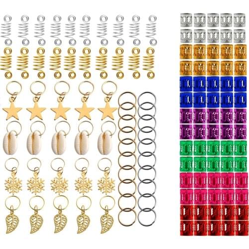 130x Sheet of Hip-hop Hair Braid Rings Accessories Dreadlocks Metal for Braiding