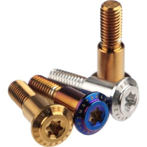 2Pcs M8 Extended Disc Brake DisK screw Torx T&TX Stainless Steel Round Head Half Teeth Gold Burnt Titanium Bolt 32mm Length