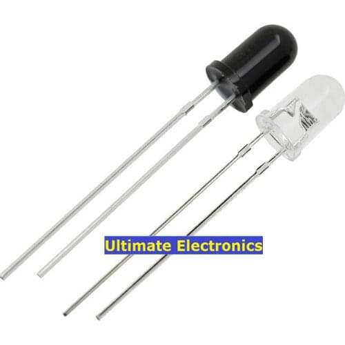 20pairs 5mm Infrared Launch Tube + Infrared Receiver Tube Infrared Tube Pair of tubes F5 Round LED Type