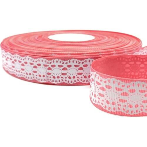 5yards 25mm 1" Grosgrain Ribbon Printed Pattern for Christmas Wedding Decoration DIY Sewing Handmand Craft Accessories #09