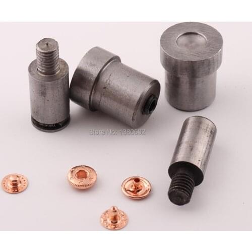 50sets/lot 10mm rose gold color four part snap Buttons with 1 set press manual tool for Sewing accessories