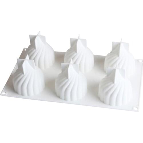 6 Cavity Large Onion Head Shaped Silicone Molds for DIY Mousse Chocolate Cake Baking Molds