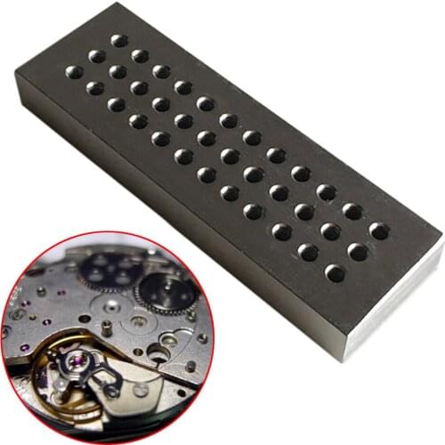 8724A Watchmakers Tools Riveting Stake in Steel w/ 36 Hole Diameter 0.5mm-2.5mm For Watch Reparing