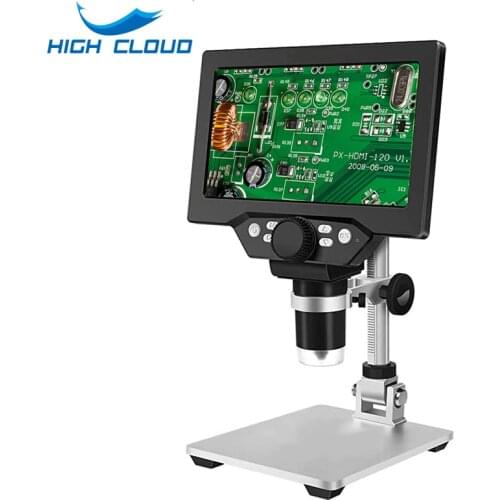 7 inch LCD USB Digital Microscope 12MP 1200X Magnification Camera Video Recorder Endoscope for phone PCB Inspection Tools