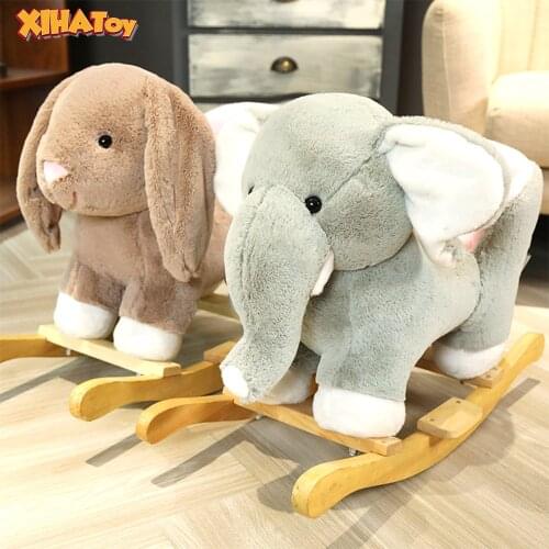 XIHATOY Infant Animal Rocking Horses Baby Horse Stroller Kids Animal Multi-functional Chairs Trojan Toys Boys Girls Walker Gift