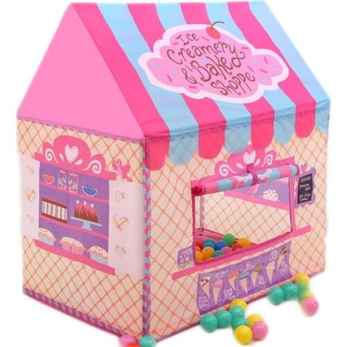 Simulation Shop Play House Kids Game Tent Toy Portable Foldable Colorful Play House Baby Girl Princess Castle Children Xmas Gift