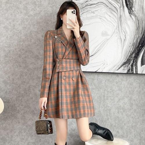 Модные платья в клетку JKKFZY China At AliExpress