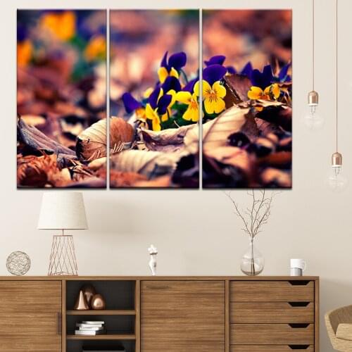 Canvas Painting flowers in Spring 3 Pieces Wall Art Painting Modular Sport Wallpapers Poster Print for living room Home Decor