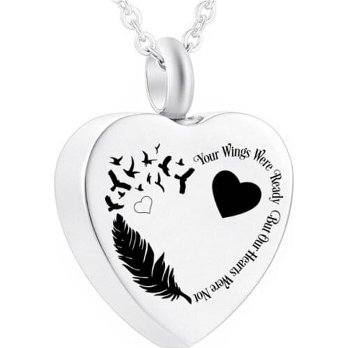 Cremation Jewelry Heart Pendant Stainless Steel Pet Urn Box For Human/Pets Ashes Memorial With Filling Kit