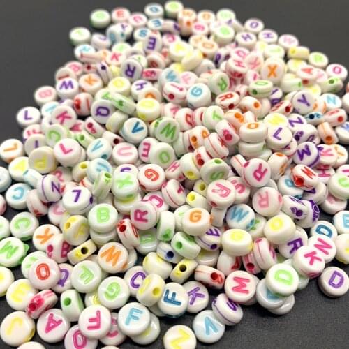 100pcs 6mm Mix Letter Beads Round Alphabet Beads Acrylic Beads DIY Jewelry Making For Bracelet Necklace Accessories#14