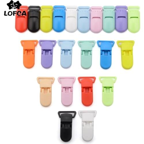 LOFCA 50pcs 15/20mm Baby Pacifier Clips Plastic Pacifier Clips Infant Nipples Multi Color Clamp DIY Baby Teething Toy Making