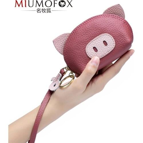 Cute piggy coin purse ins leather bag cartoon new mini coin clutch