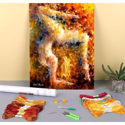 The Feeling Movement Printed 11CT Cross Stitch Complete Kit DIY Embroidery DMC Threads Craft Painting Handicraft Package