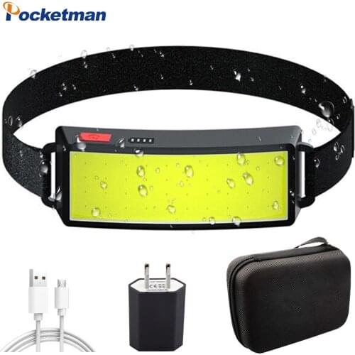 37000LM High Lumen Headlamp COB LED Headlight with Built-in Battery USB Rechargeable Head Lamp Waterproof Head Light Head Torch