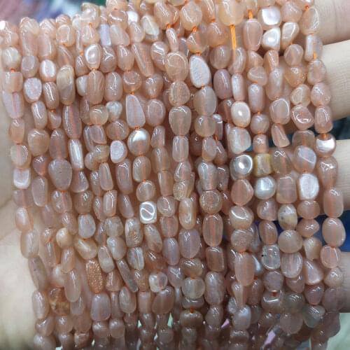 Natural Sunstone Stone Beads Loose Irregular Gravel Gemstone Spacer Beads For Jewelry Making DIY Bracelet Handmade 6-8mm