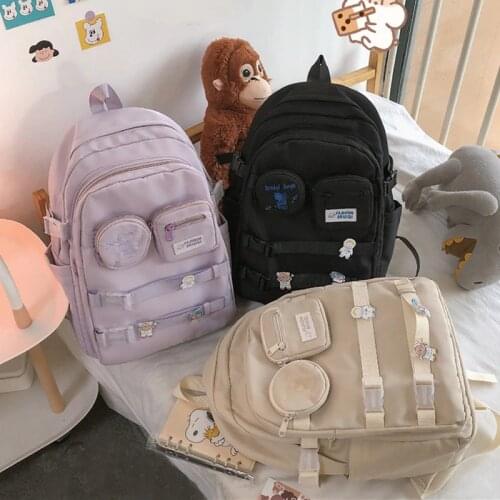2021 New Casual Women Backpack Nylon Waterproof Backpacks Korean Style School Backpack High-capacity Student School Bags