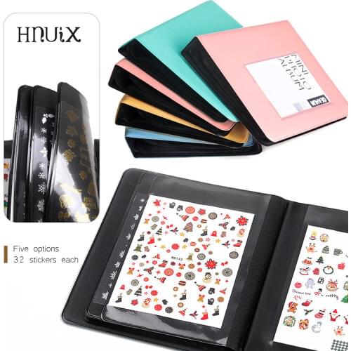16 Pages /32 Slots 3D Nail Sticker Water Decal Collection Albums Storage Holder Nail Sticker Holder Nail Art Tools Showing Book