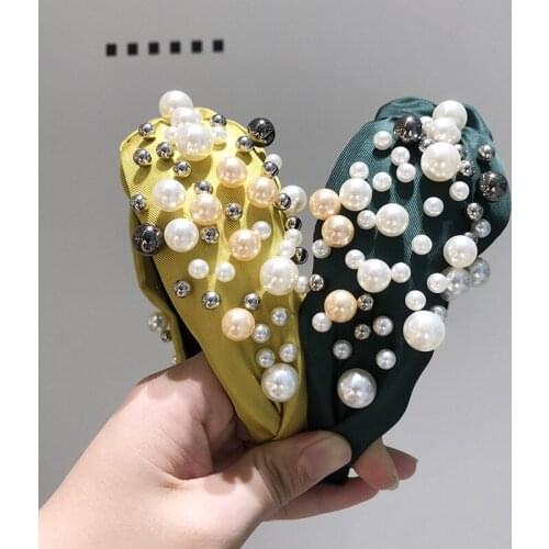 Nail Bead Headband For Women Customize Wash Girl Pearl Hairband Fashion Hair Accessories Bulk Wholesale