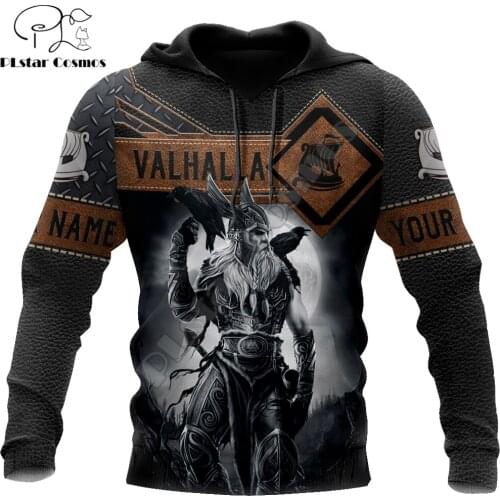 Custom name Viking Odin 3D Printed Mens autumn Hoodie Harajuku Unisex Casual Pullover Streetwear Jacket Tracksuits DK156