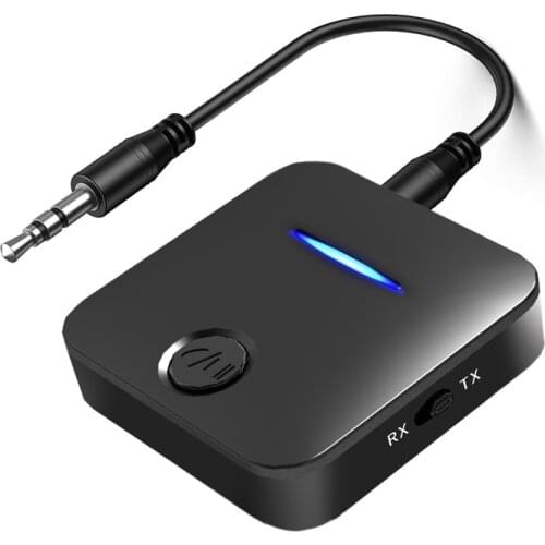 2 in 1 Bluetooth 5.0 Receiver & Transmitter Audio Adapter Stereo Music Adapter with Mic Handsfree for Car Speaker TV