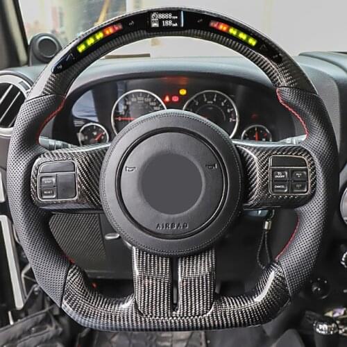 Real Carbon Fiber LED Steering Wheel for Jeep Wragnler Grand Cherokee Compass Patriot