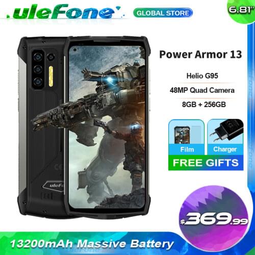 Ulefone Power Armor 13 Smartphone IP68/IP69K 13200mAh 6.81"FHD+Screen 48MP Rear Camera 8G+256G NFC Android 11.0 Mobile Phone