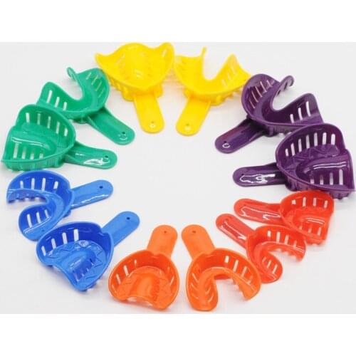 Dental Clinic Impression Teeth Holder Trays Materials Plastic Multicolour For Dentist Lab Item Oral Tools