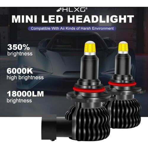 HLXG 100W 6000K H8 H9 H11 9012 9005 9006 HB3 HB4 h1 CSP canbus headlight 18000LM luces lamp 12V bulb h7 led 360 LED car Light