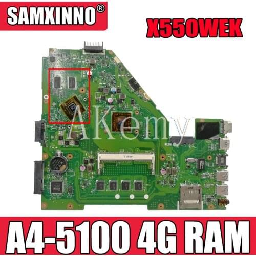 X550WEK Laptop Motherboard For Asus X550WE X550W D552W X552E X550EP A4-5100 4G RAM Original Mianboard 100% test ok