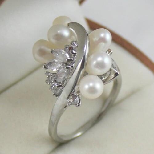 New natural FW White Pearl women gift fashion Ring