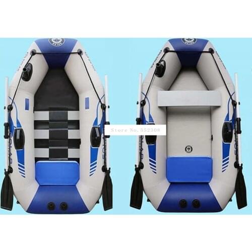 0.7MM PVC Inflatable Boat Dinghy Fishing Rowing Boat For Drifting Sufing With Aluminum Oars and Air Pump 1-2 Person