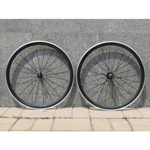 1 Pair : 3K UD Full Carbon Fiber Matt Glossy Road Bike Clincher Wheelset 38mm - width 23mm Bicycle WHEEL set Rim 700C alloy Side