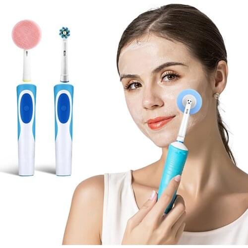 1pcs Facial Cleansing Brush Universal Electric Toothbrush Silicone Face Cleanser Massager Brush Heads for Remove Blackheads