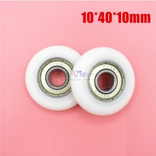 10*40*10mm R wheel nylon roller, spherical cam, POM package, bearing pulley plastic wheel with 6000ZZ bearing