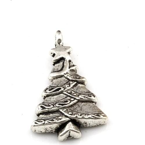 100pcs Alloy Christmas Tree Charm Pendants For Jewelry Making Bracelet Necklace DIY Findings 17.8X29mm A-641