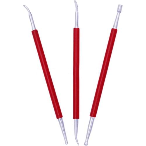 3PCS Leather Edge Stamping Carving Tool Set Handmade Leather Carving Stroke Pen Brush Line Marking Pen Plastic Drawing Pens